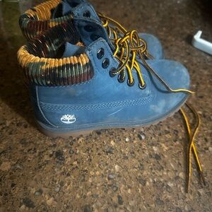 Timberland Kids Blue and Yellow Boots